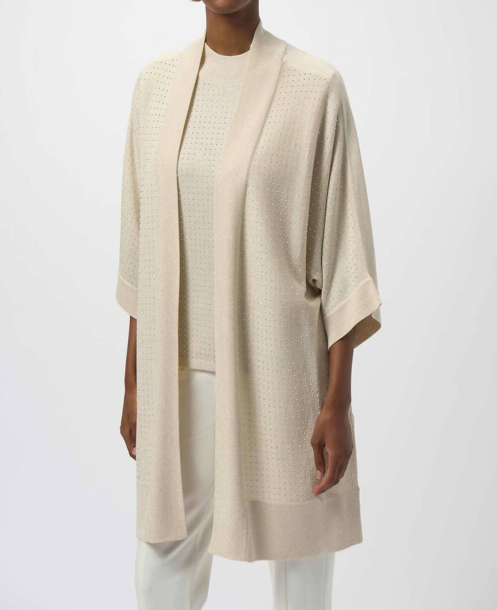 NEW JOSEPH RIBKOFF sanna sweater cardigan in birch/silver